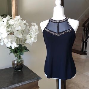 Cache Emebellished Halter Top